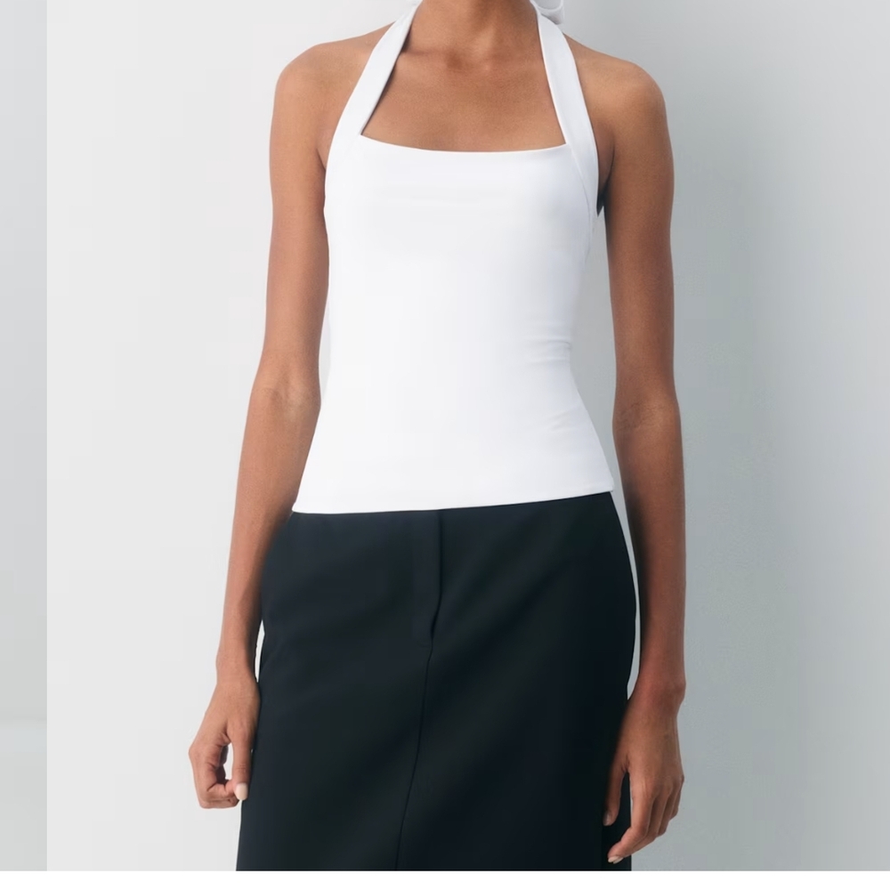 Aritzia White Halter Top - Picture 4 of 4